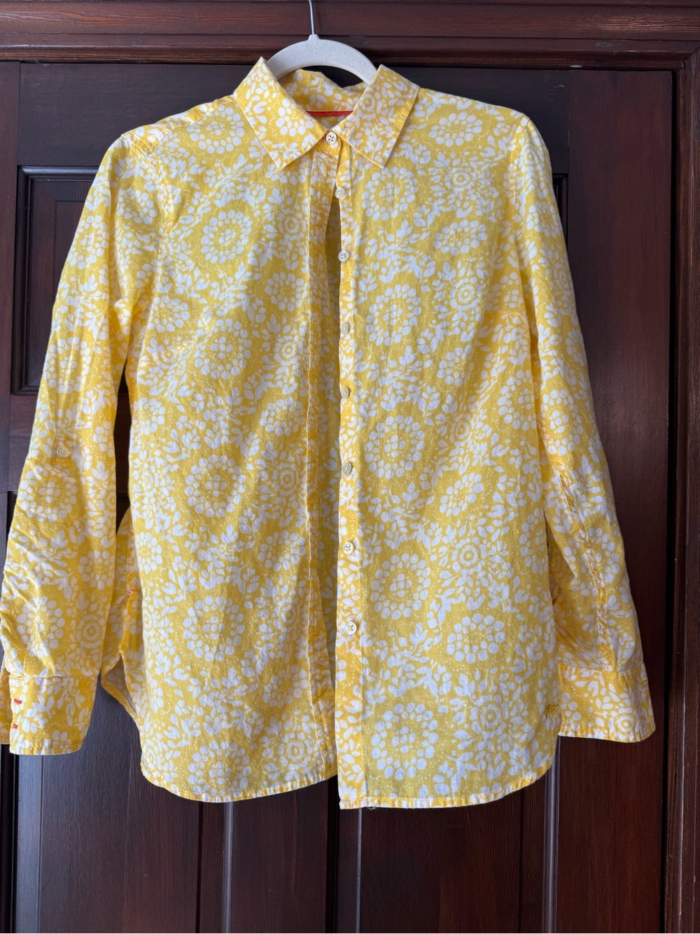 Talbots Yellow and White Floral Button-Down Shirt